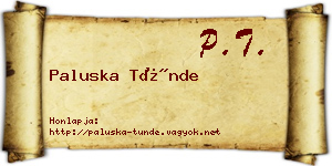 Paluska Tünde névjegykártya
